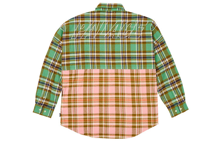 Palace Fw23 Checkmate Drop Shoulder Shirt 'Green' P25SHT019
