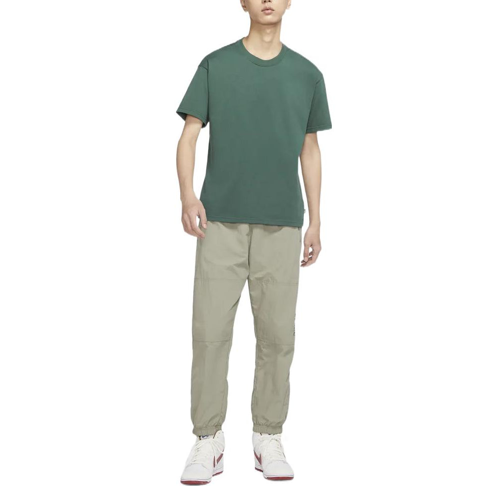 Men's Nike Solid Color Breathable Loose Round Neck Short Sleeve Green T-Shirt DB9976-333