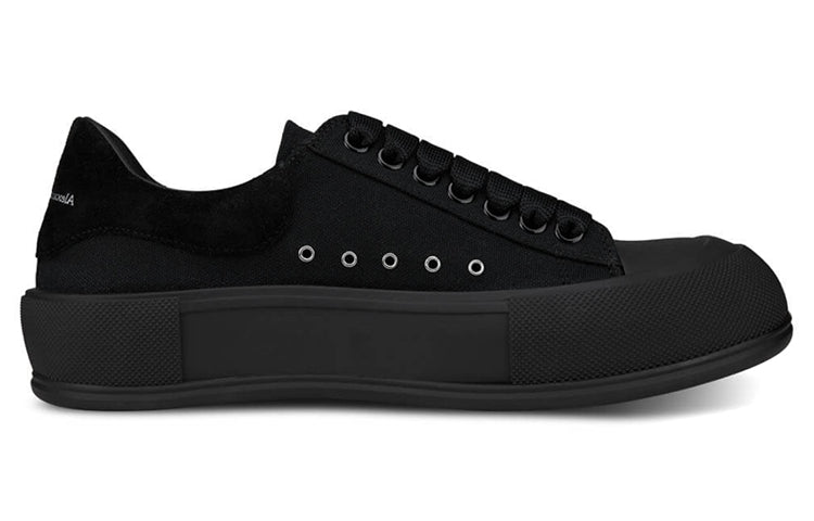 Alexander McQueen Deck Skate Plimsoll Lace Up 'Triple Black' 654594W4MV71000