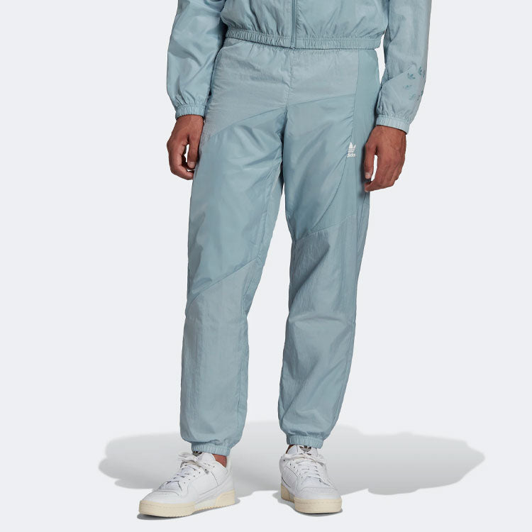 Men's adidas originals Casual Splicing Solid Color Sports Pants/Trousers/Joggers Cyan HC4513