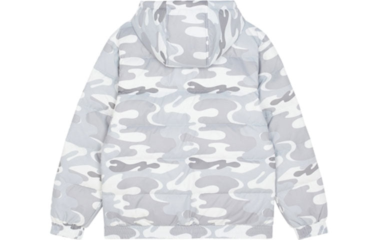 New Balance Sport Printed Logo Puffer Jacket 'White Camo' AMJ13335-WM
