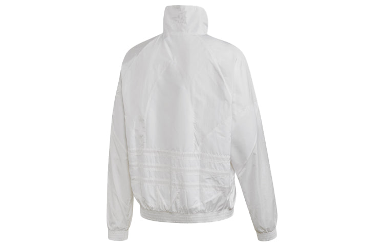adidas originals Bg Trefoil Tt Solid Color Large Logo Athleisure Casual Sports Jacket White FM9889