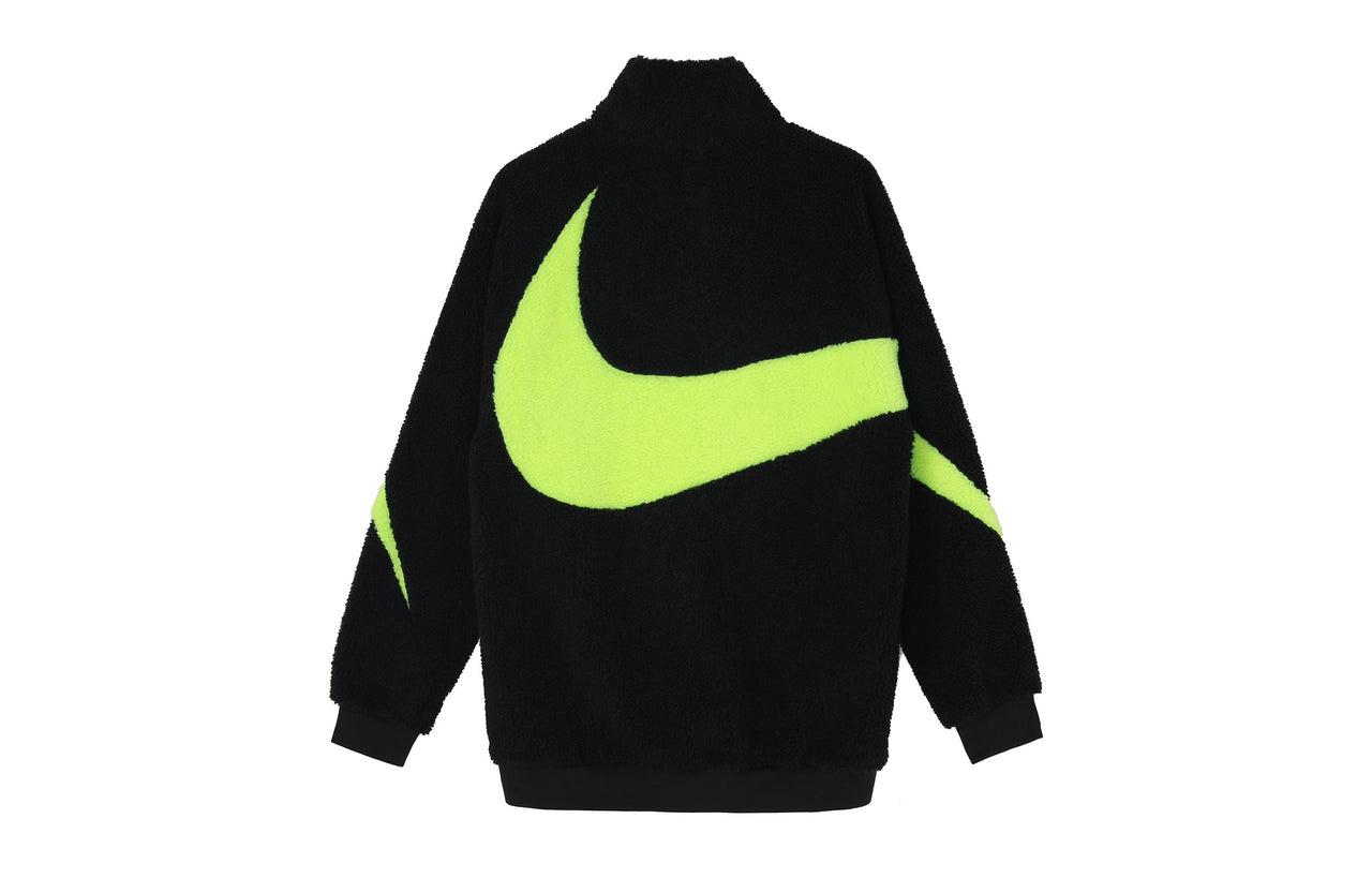 Nike Big Swoosh Reversible Boa Jacket (Asia Sizing) 'Black Neon' BQ6546-017