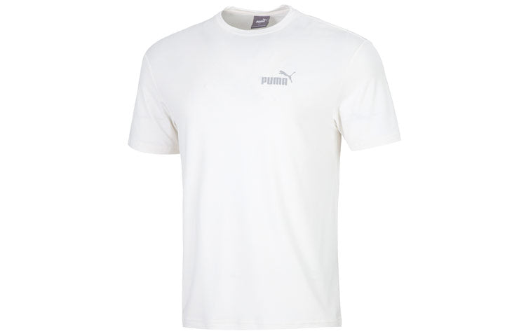 PUMA Logo Casual T-Shirt 'White' 671936-65
