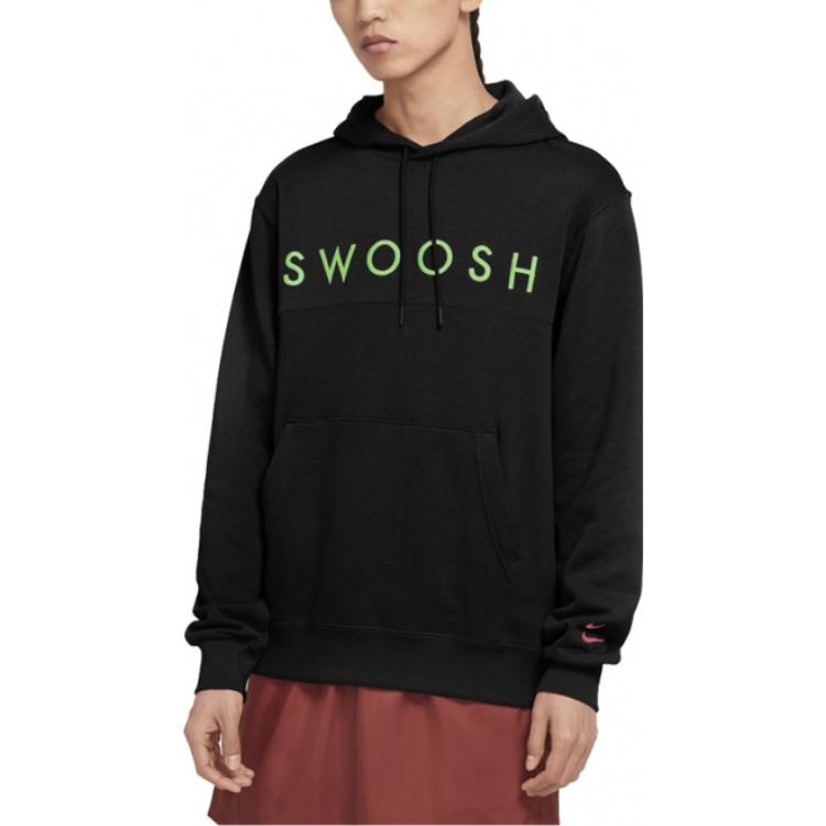 Nike Sportswear Swoosh Logo Hoodie 'Black Green' CZ5569-011
