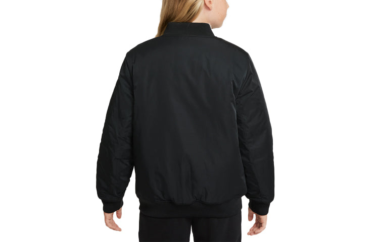 (GS) Nike Kids Large Logo Printing Stay Warm Sports Jacket Boy Black DQ8303-010