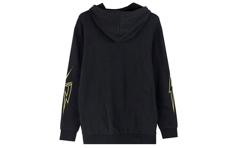 adidas neo M PKMN Pikachu Pattern Printing hooded Drawstring Black FU3923