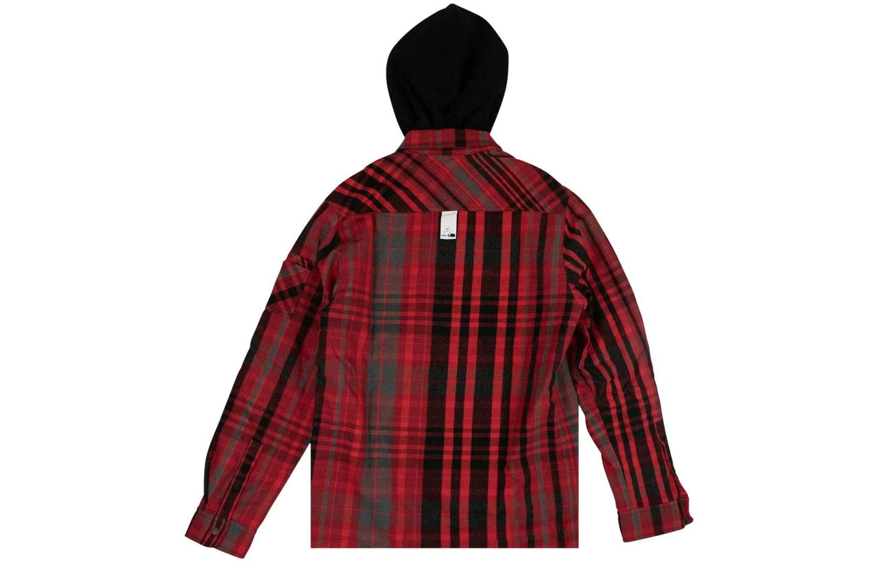 Off-White Layered Flannel Shirt 'Red' OMGA061E19E230022010