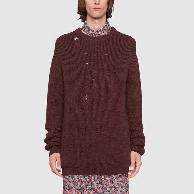 Gucci Rib Knit Wool Oversize Jumper 'Brown' 634575-XKBJ4-2028