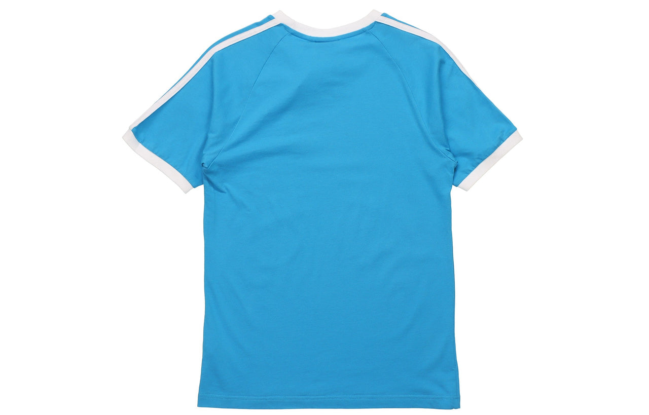 adidas originals 3-Stripes Tee Casual Round Neck Loose Logo Stripe Short Sleeve Blue DZ4587