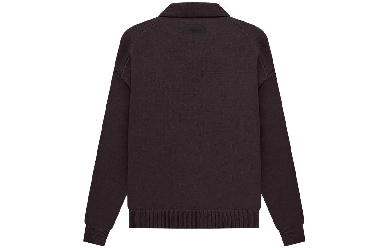 Fear of God Essentials SS23 Knit Long Sleeve Polo Shirt 'Plum' FOG-SS23-040