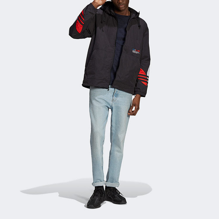 adidas originals MENS Tricol Windbreaker Sports Jacket Black GN3559