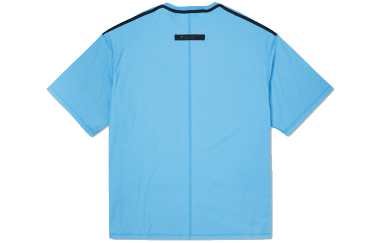 Converse Solid Color Loose Round Neck Short Sleeve Couple Style Blue 10020975-A13