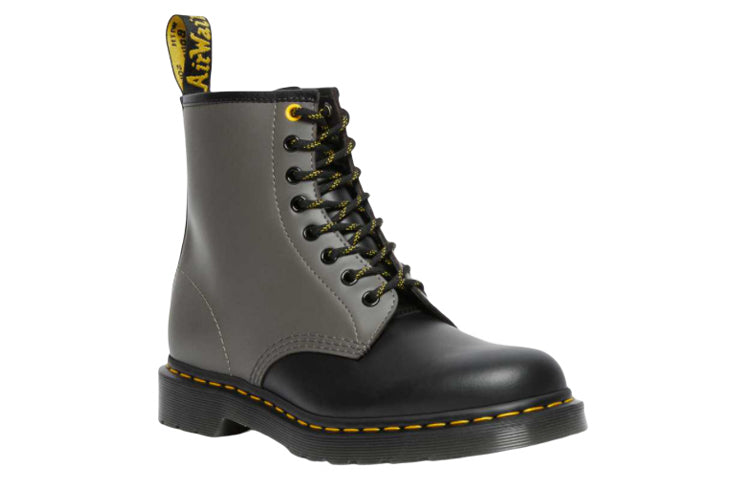 Dr. Martens 1460 Smooth Clash Leather Lace Up Boots 'Grey Black' 27538001