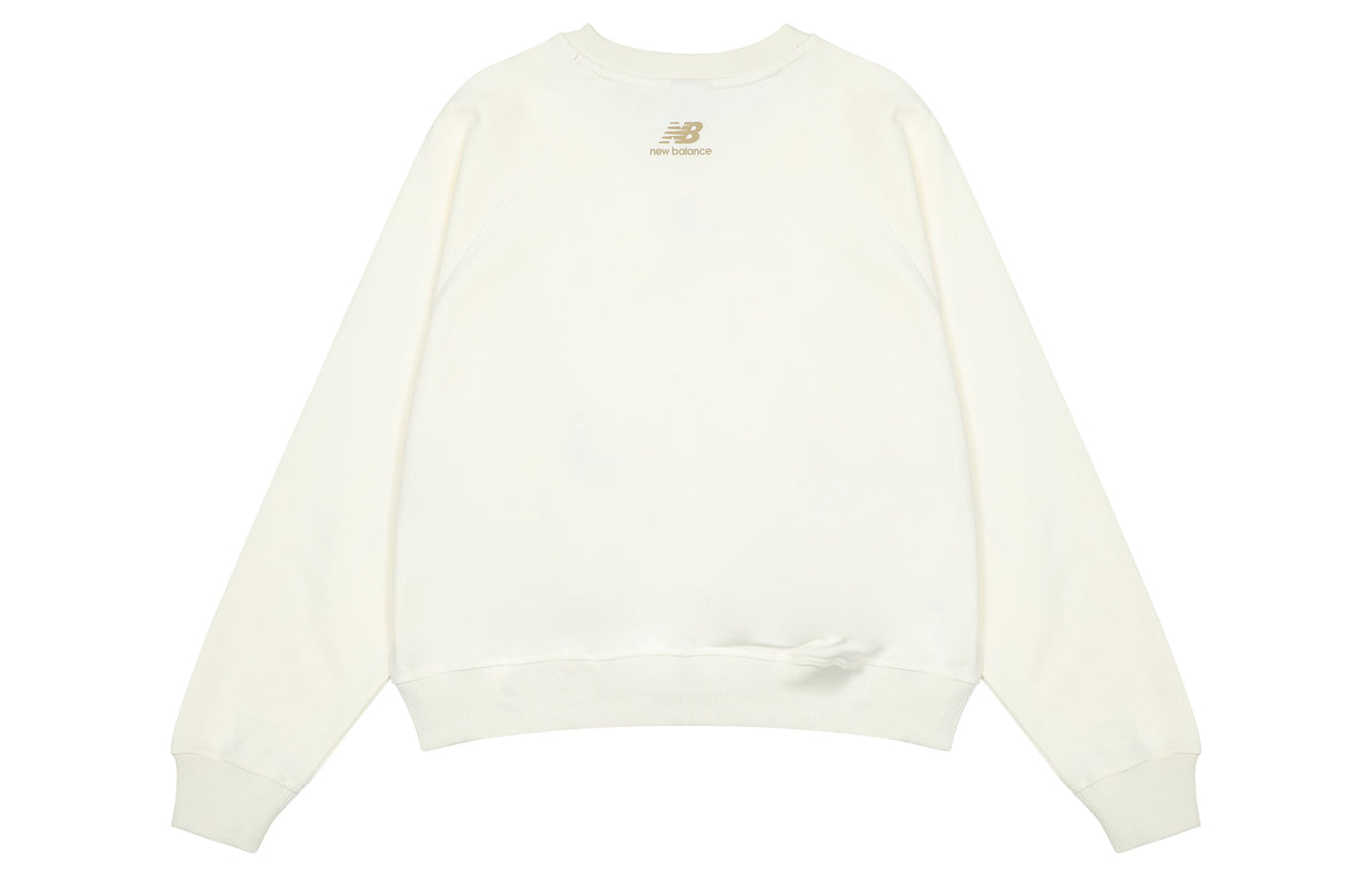 (WMNS) New Balance Casual Pocket Sweatshirt 'White Brown' AWT23320-CIC