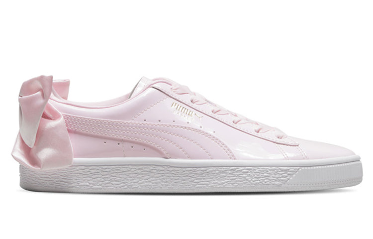 (WMNS) PUMA Basket Bow Patent Casual Shoes White/Pink 368118-03