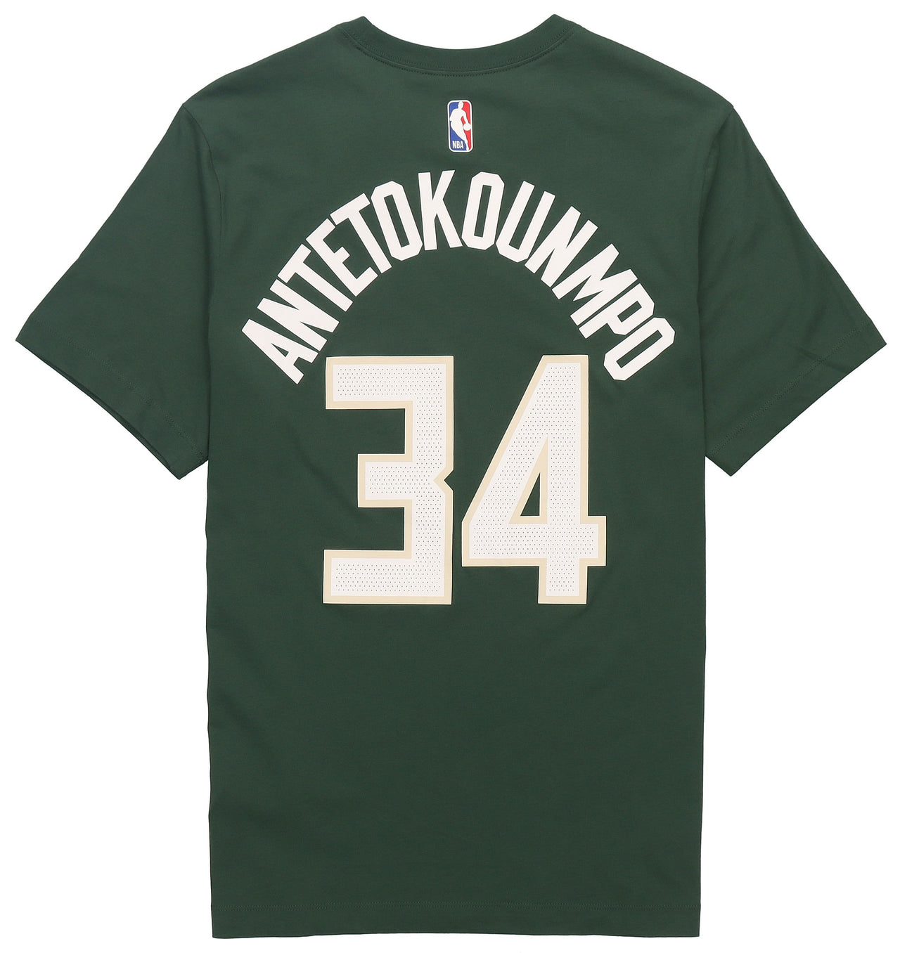 Men's Nike NBA Basketball Sports Round Neck Short Sleeve Milwaukee Bucks No.34 Green T-Shirt CV8535-326