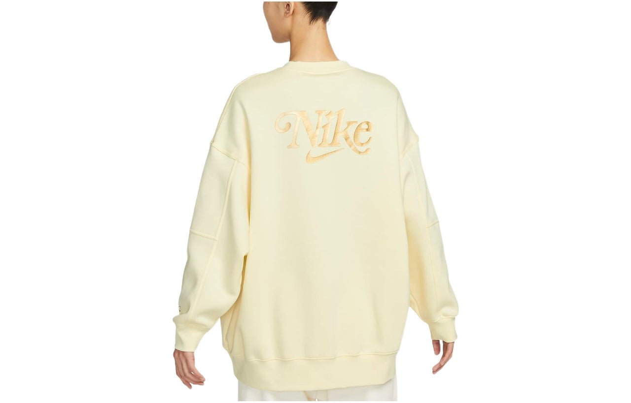 (WMNS) Nike Sportswear Fleece Crew Sweatshirt 'Yellow' FB1918-744