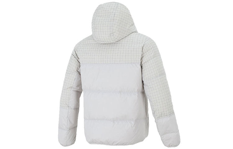 Nike Plaid Splicing Sports Stay Warm hooded down Jacket White DD6964-072
