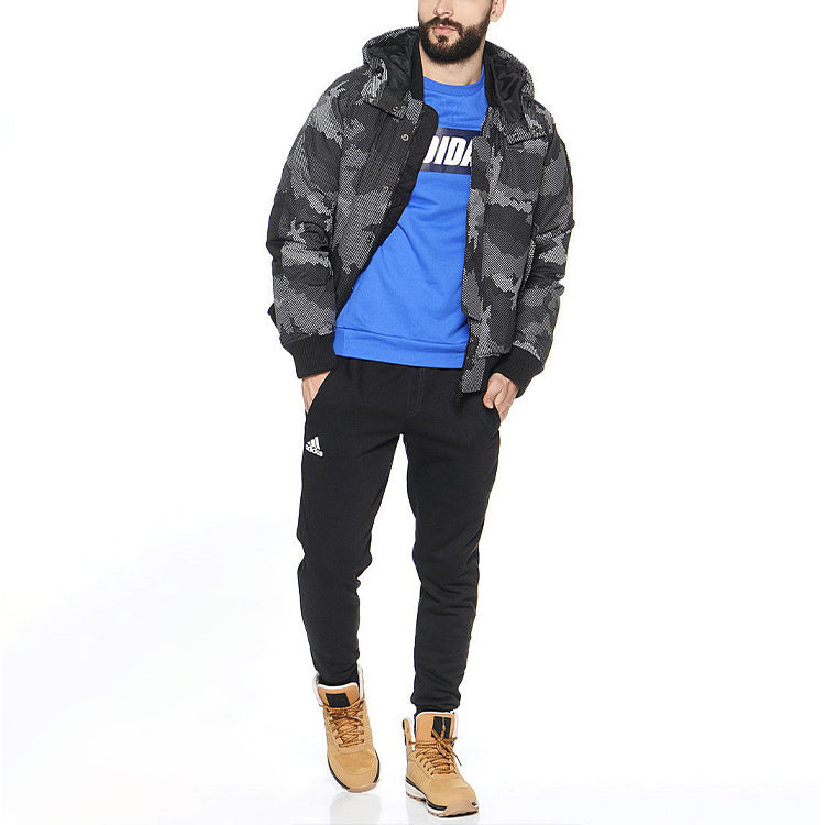 Men's adidas originals Stay Warm Windproof Camouflage Hooded Down Jacket Camouflage AB7642