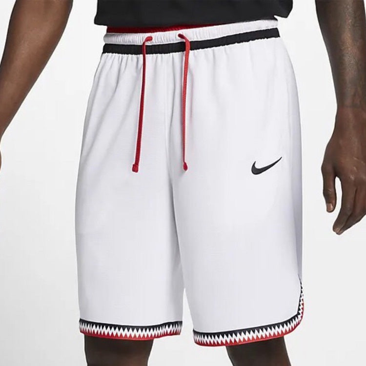 Nike Contrasting Colors Side Sports Basketball Loose Shorts White AT3151-100