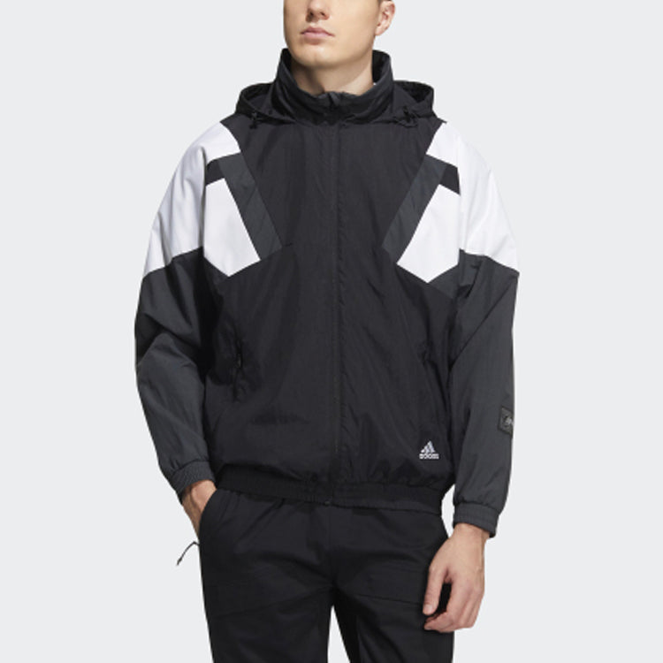 adidas Colorblock Sports Stand Collar Jacket Black HE7472