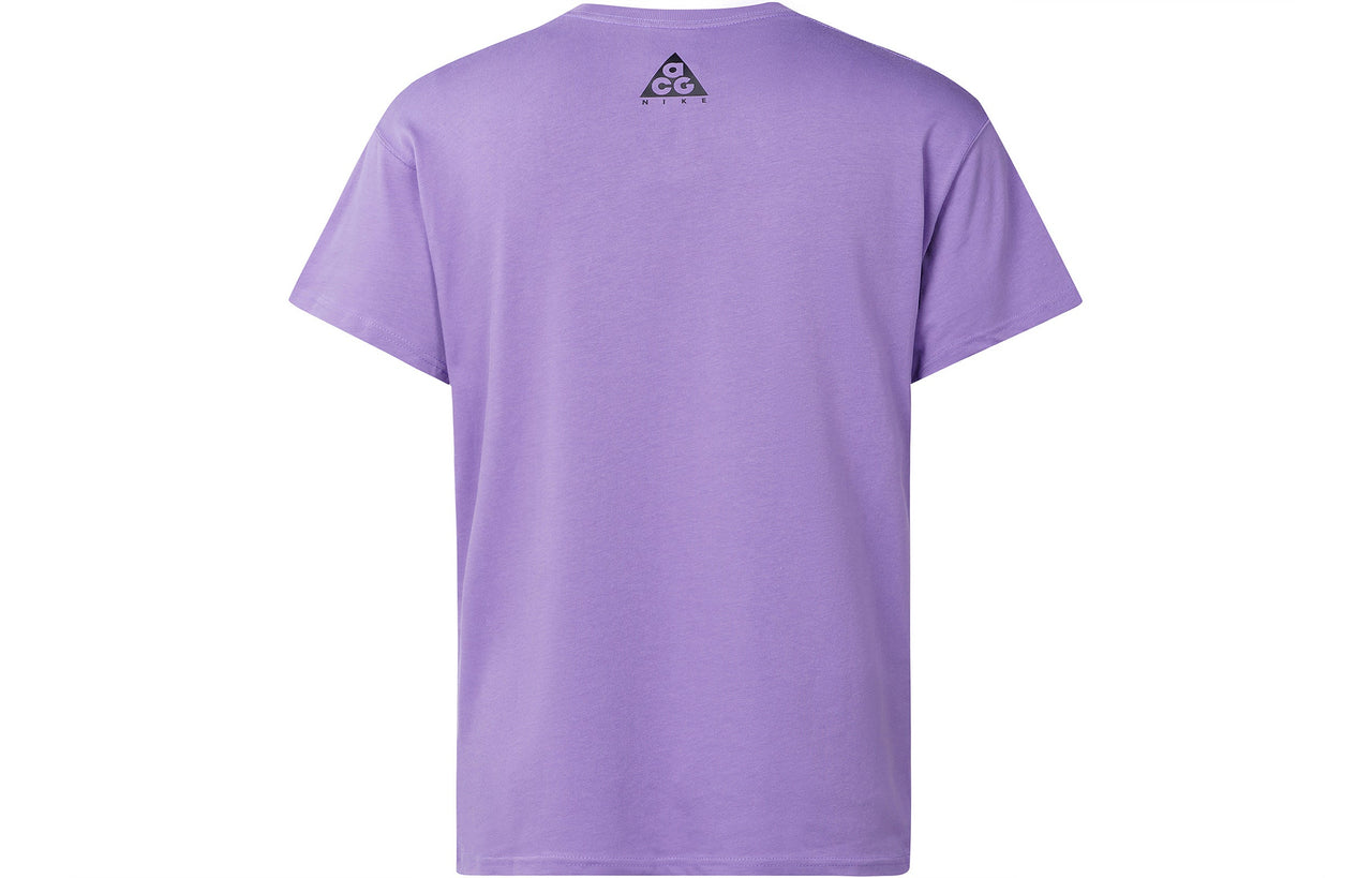 Nike ACG Alphabet Logo Casual Short Sleeve Couple Style Purple CV7548-583
