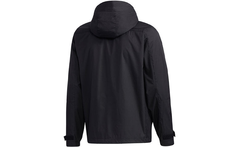 adidas TH WB JKT Multiple Pockets Sports hooded Windbreaker Jacket Black GF4019