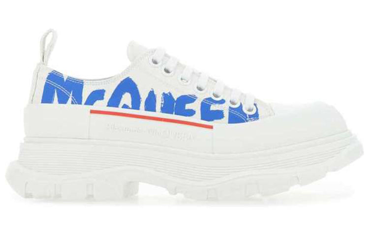 Alexander McQueen Tread Slick Sneakers 'White Blue' 682421W4RQ99357