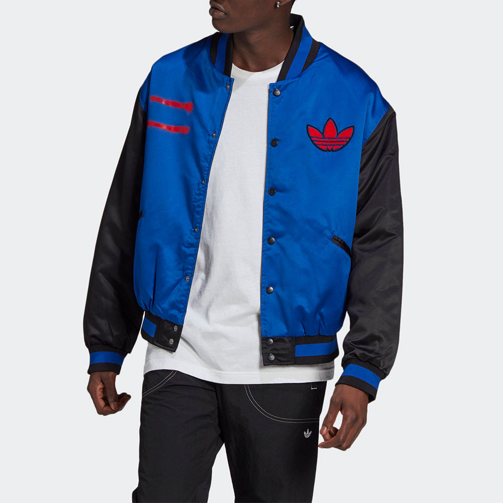 adidas originals Run-dmc Collegiate logo Printing Colorblock Jacket Blue GN5931