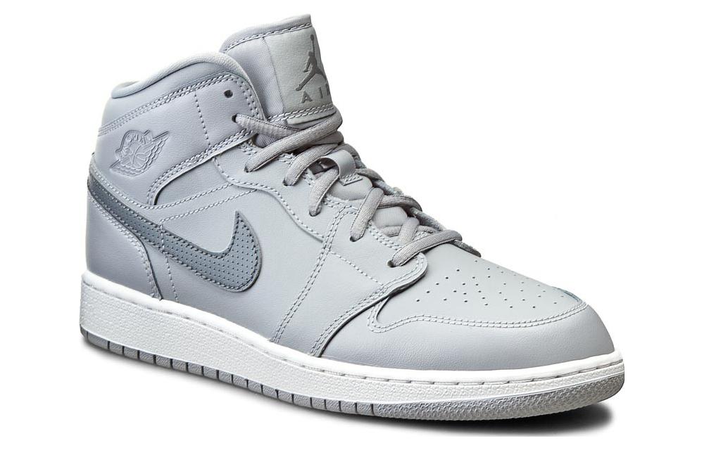 (GS) Air Jordan 1 Mid 'Wolf Grey' 554725-033