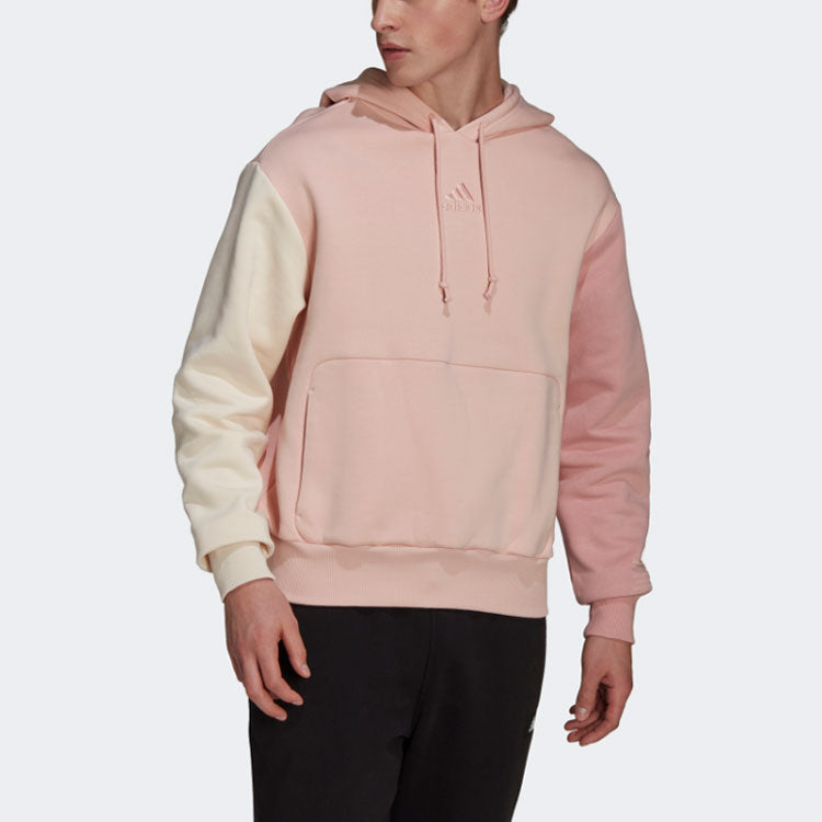 adidas Colorblock Splicing Loose Sports Couple Style White Pink HU0413