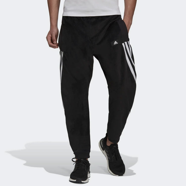 Men's adidas Bundle Feet Stripe Sports Pants/Trousers/Joggers Black H47893