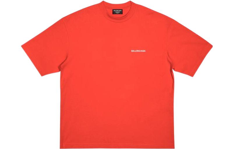 Balenciaga Logo T-Shirt Medium Fit 'Bright Red' 612966TMVF43168