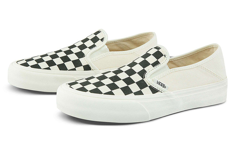 Vans Slip-On Grid Breathable Non-Slip One Pedal Low Top Canvas Skate Shoes Unisex Black White VN0A3MVD42E
