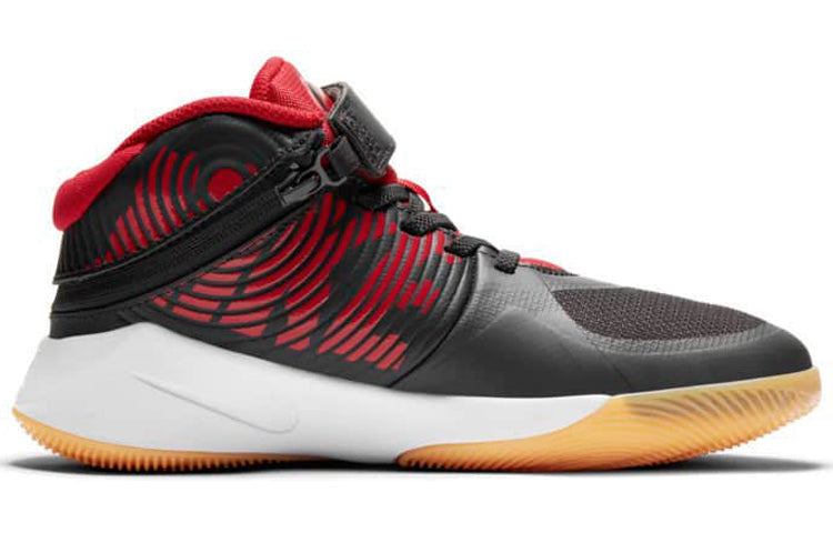 (GS) Nike Team Hustle D 9 FlyEase 'Black Red Gold' BV2952-003