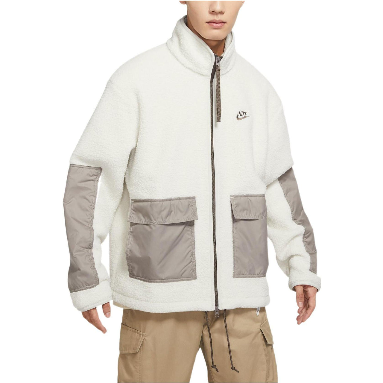 Nike fleece zipped hooded jacket 'White' DV8183-072
