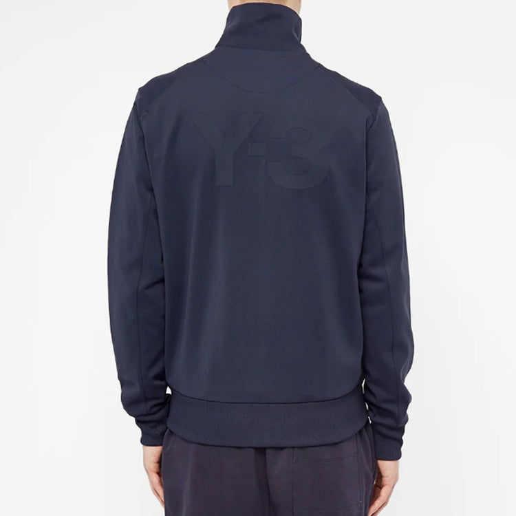 Men's Y-3 Stand Collar Long Sleeves Casual Zipper Jacket Navy Blue FN3377