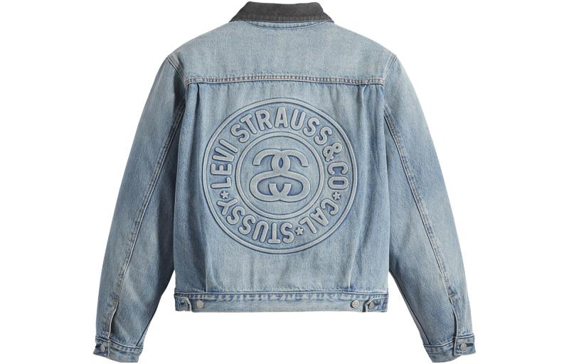 Stussy x Levi's Embossed Praglad Trucker Jacket 'Blue' STLV230221-001