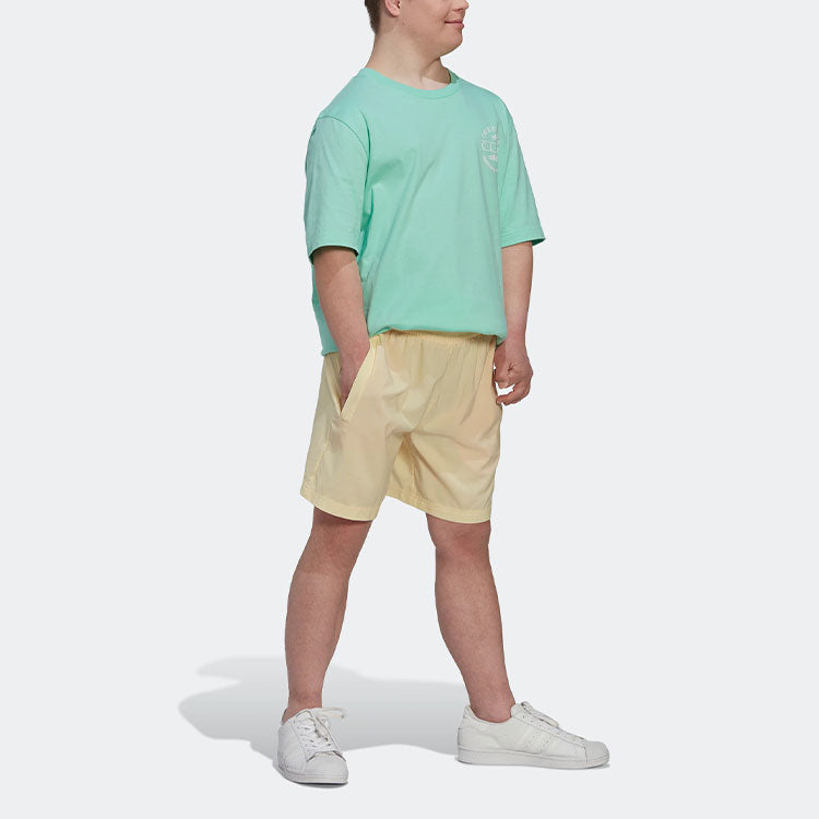 adidas originals Solid Color Alphabet Printing Round Neck Casual Short Sleeve Green HR7889