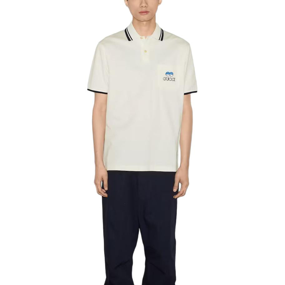 Gucci Cotton Piquet Polo T-Shirt With Embroidery 'Off white' 782696-XJGH3-9733