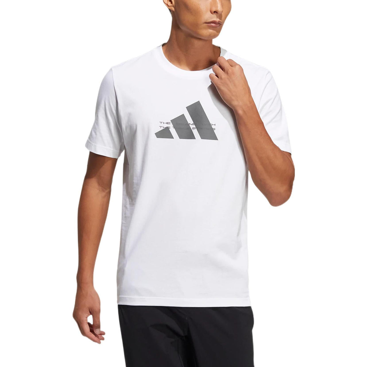 adidas Alphabet Large Logo Printing Round Neck Short Sleeve White HE9939