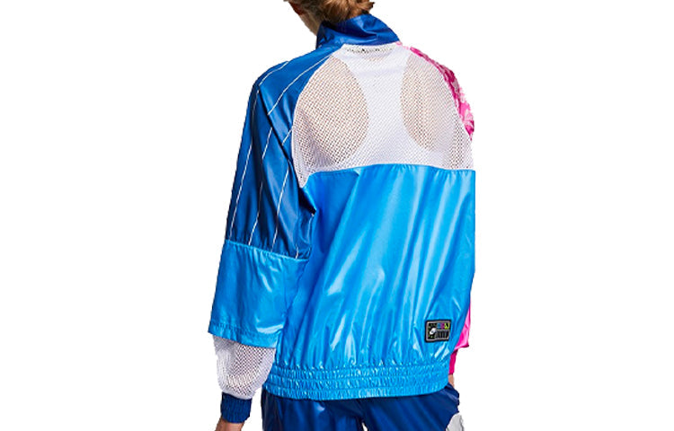 (WMNS) Nike Sportswear Woven Jacket White/Pink/Blue Colorblock AR3026-412
