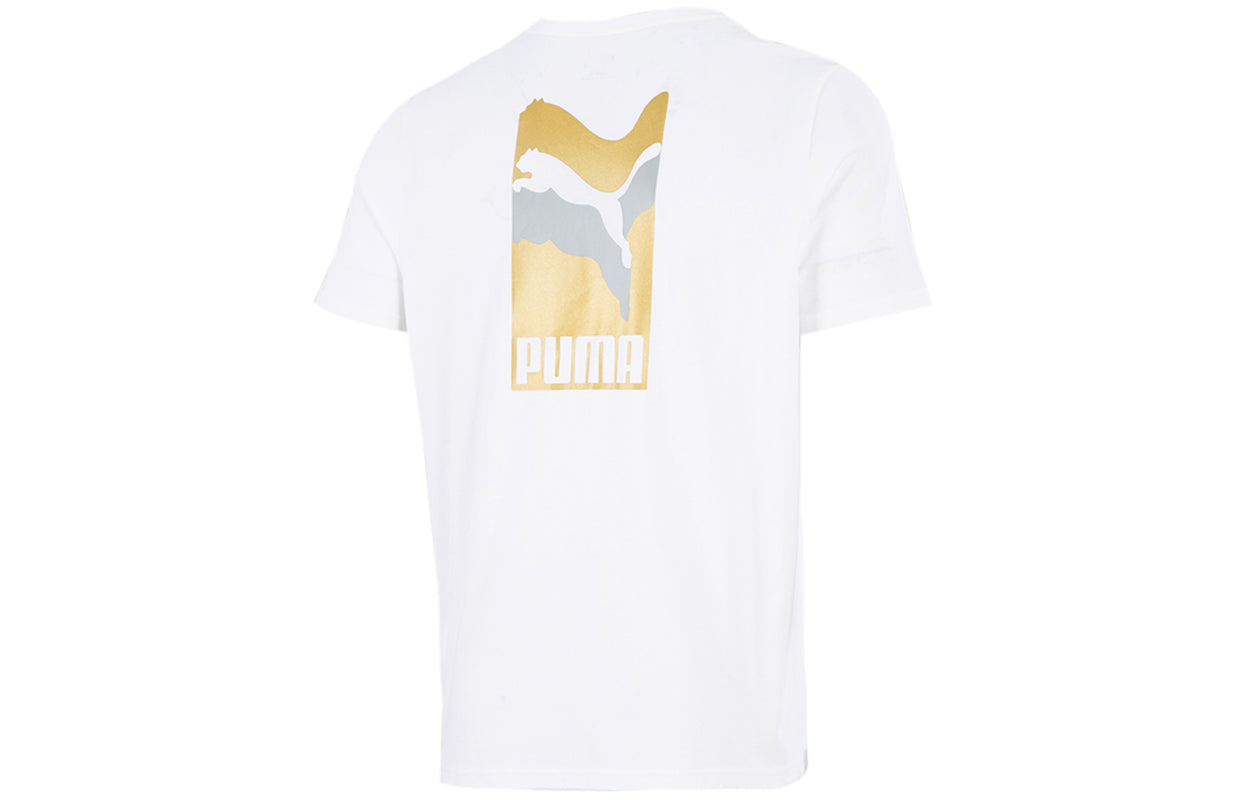 PUMA Alphabet Printing Casual Sports Short Sleeve White 847651-02