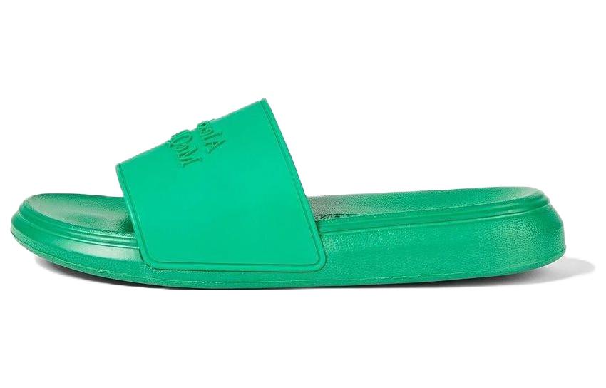 (WMNS) Alexander McQueen Embossed Rubber Slides 'Green' 666983W4QS03115