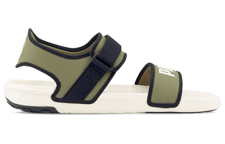 PUMA Softride Slide 'White Dark Green Moss' 375104-09