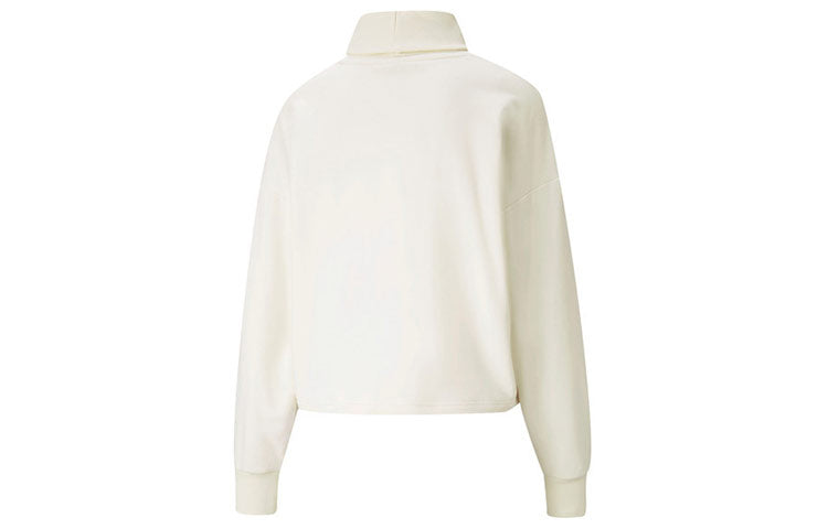 (WMNS) PUMA Classics Logo Embroidery Swea White 534145-73