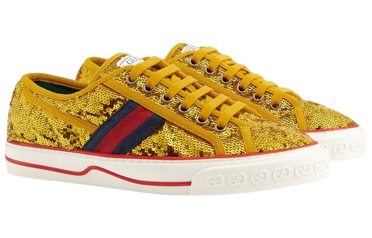 (WMNS) Gucci Tennis 1977 'Gold Sequin Satin' 646438-2MO10-8060