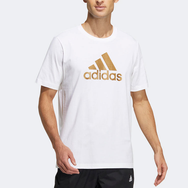 adidas Large Logo Printing Sports Short Sleeve White HE7431