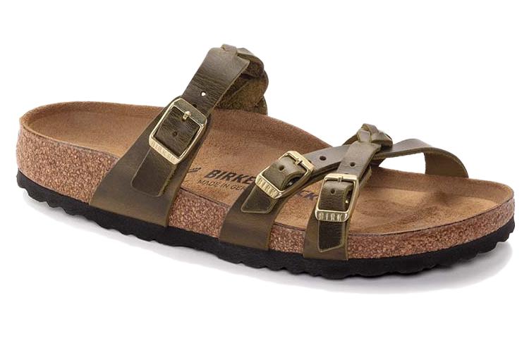 Birkenstock Franca Oiled Leather Narrow Fit Sandals 'Olive Green' 1024059